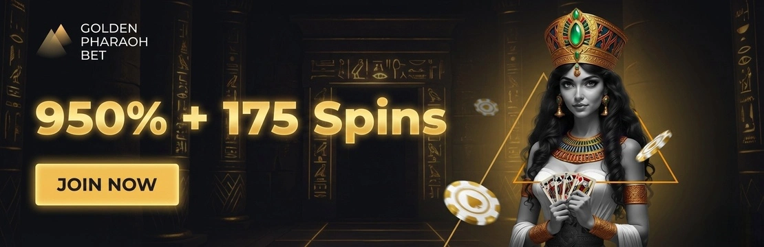 Golden Pharaoh Casino lobby interface showcasing slot games and navigation